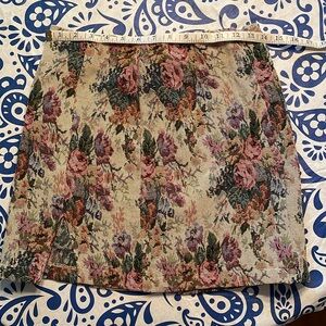Floral tapestry skirt